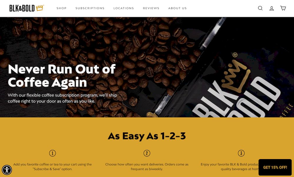 shopify store BLK & Bold