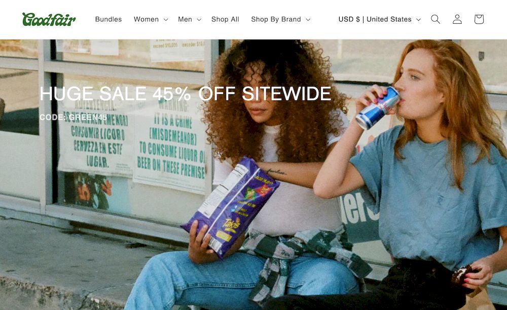 shopify store Goodfair